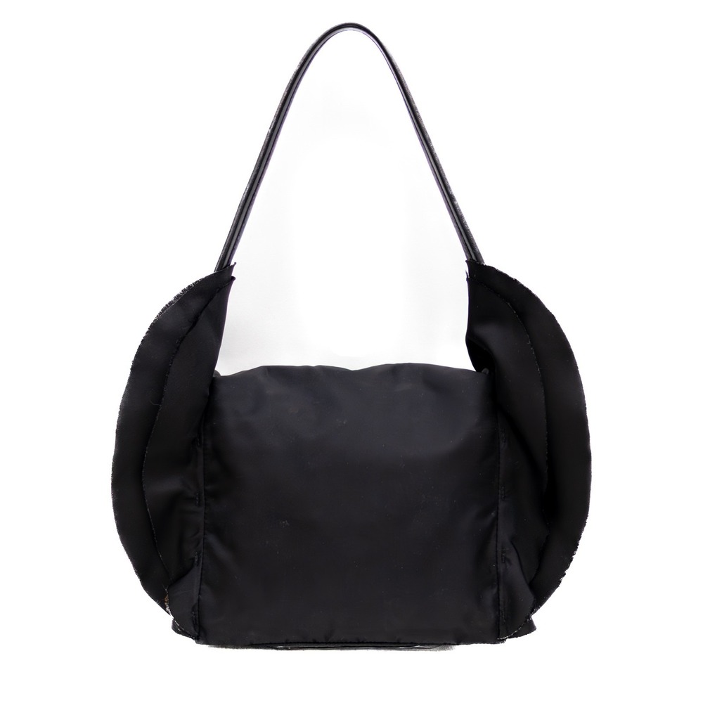Authentic Women's Prada‎ Tessuto Black Nylon Ruffle Shoulder Bag - Picture 2 of 11